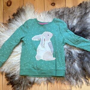 Mini Boden Green Polka Dot Bunny Sweatshirt